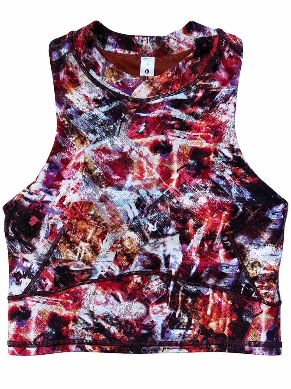 Lululemon Everlux Mesh Cropped Tank top 6 Urbantricity Multi/Dark Terracott